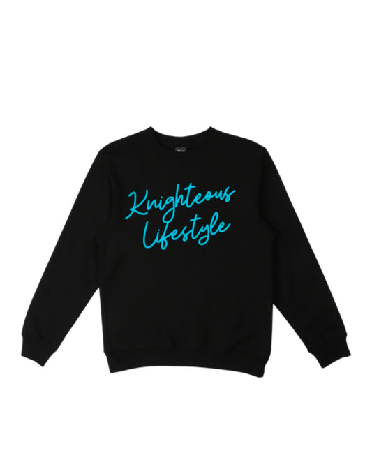 Knighteous Chill Cursive crewneck